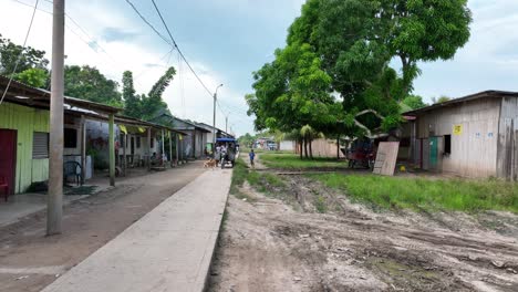 small town by the amazon river in the jungle