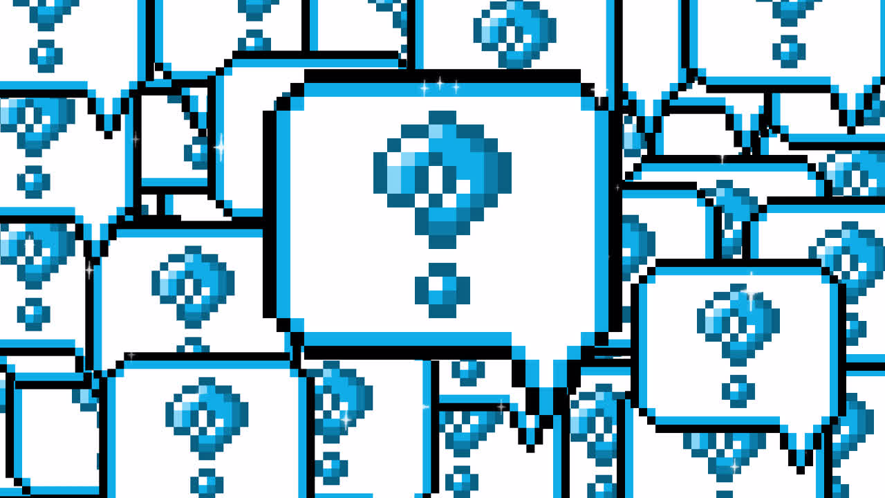 Pixel art pop up speech bubble icon question mark Transitions. 1080p - 30 fps - Alpha Channel (1).mov