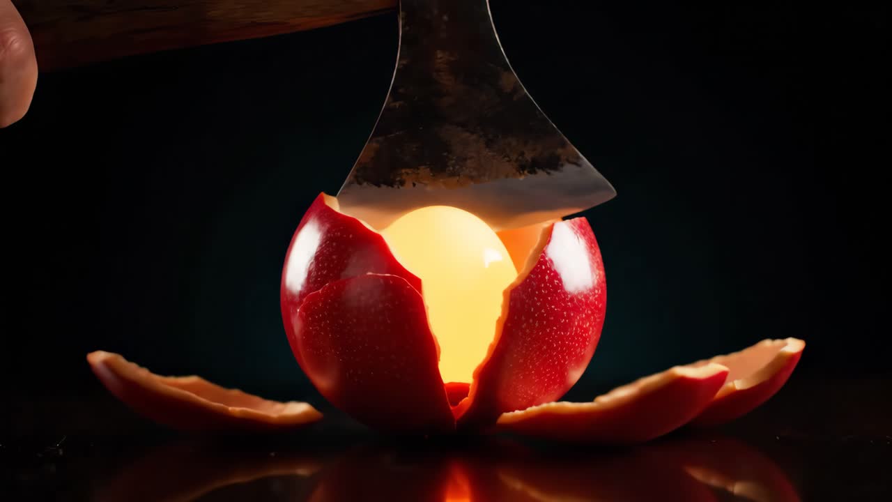 Apple and Axe Still Life