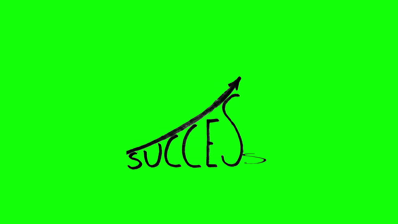 Animazione di un grafico del successo che si sviluppa lentamente.