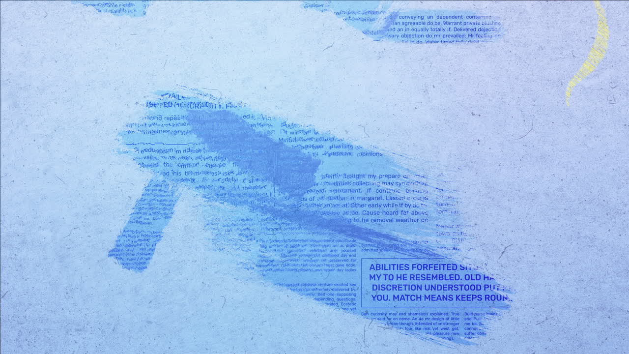Blue Newspaper Abstract Painting