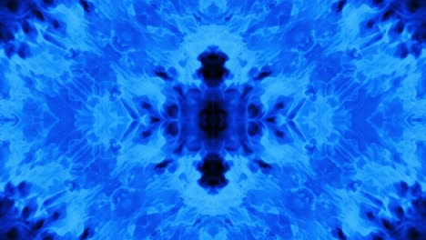 fuego con llamas azules sobre un fondo negro. llama de fuego ardiente. flujo de fuego abstracto es caleidoscopio. budismo flor de mandala, kaleido. azul ardiente brillante. fuego fuerte. campos ardientes. bucle 4k