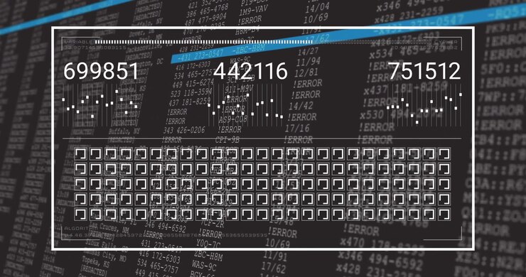 After panel opening, panel showing numeric charts while blue bar scanning code for monitoring