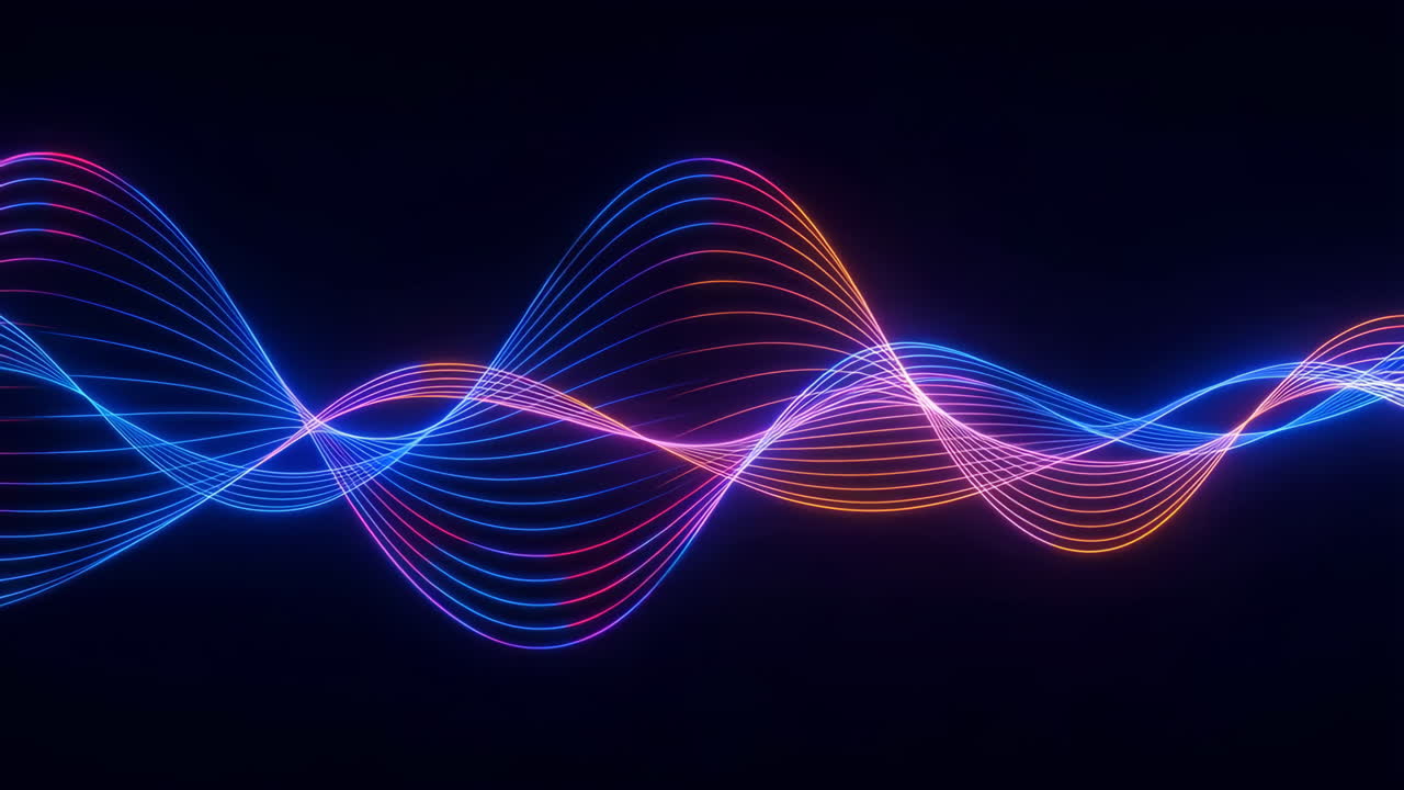 Abstract Neon Sound Wave Visualizer