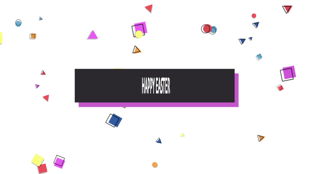 una alegre tarjeta de felicitación de pascua con coloridos confeti