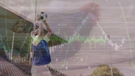 Animation-of-financial-data-processing-over-football-player