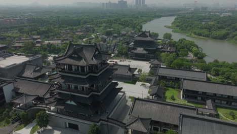 historic chinese heritage town with the river in the background