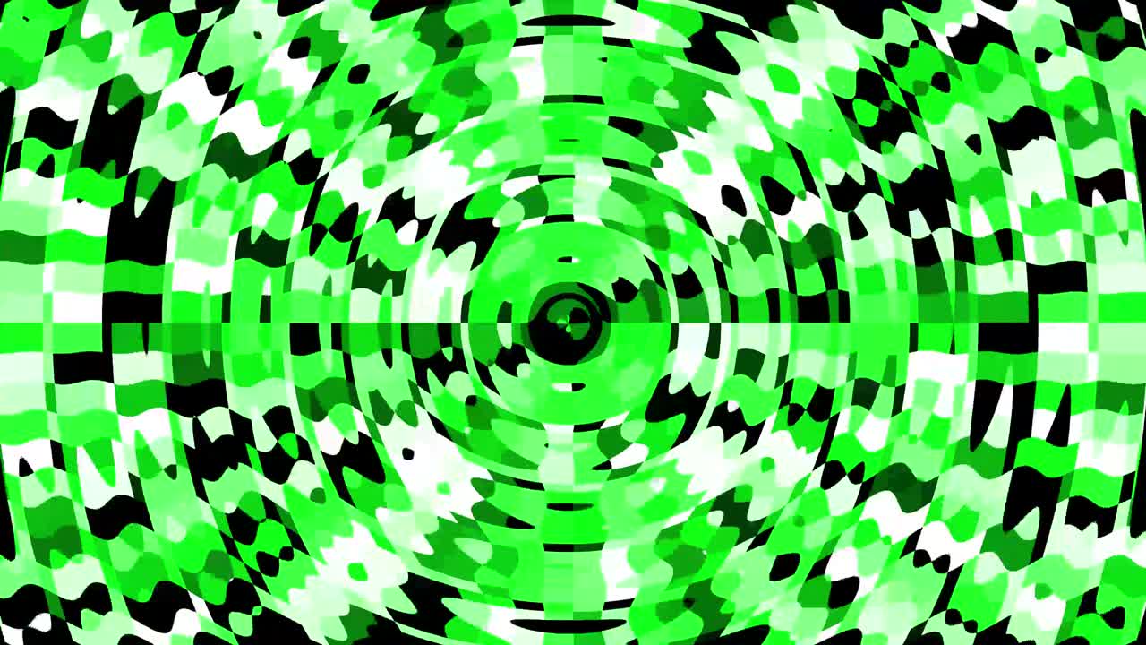 swirling green white shapes around round circle on abstract background