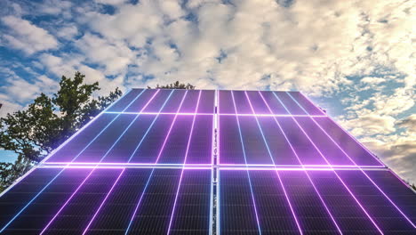 clouds over solar panels - pv modules