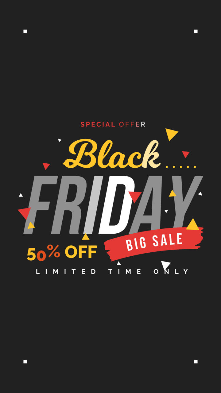 An animation of a Colorful black friday background