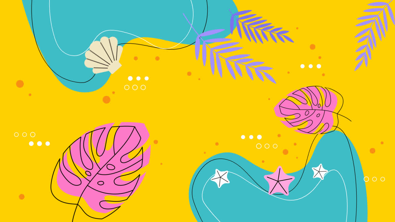 평평한 여름 배경의 모션 그래픽