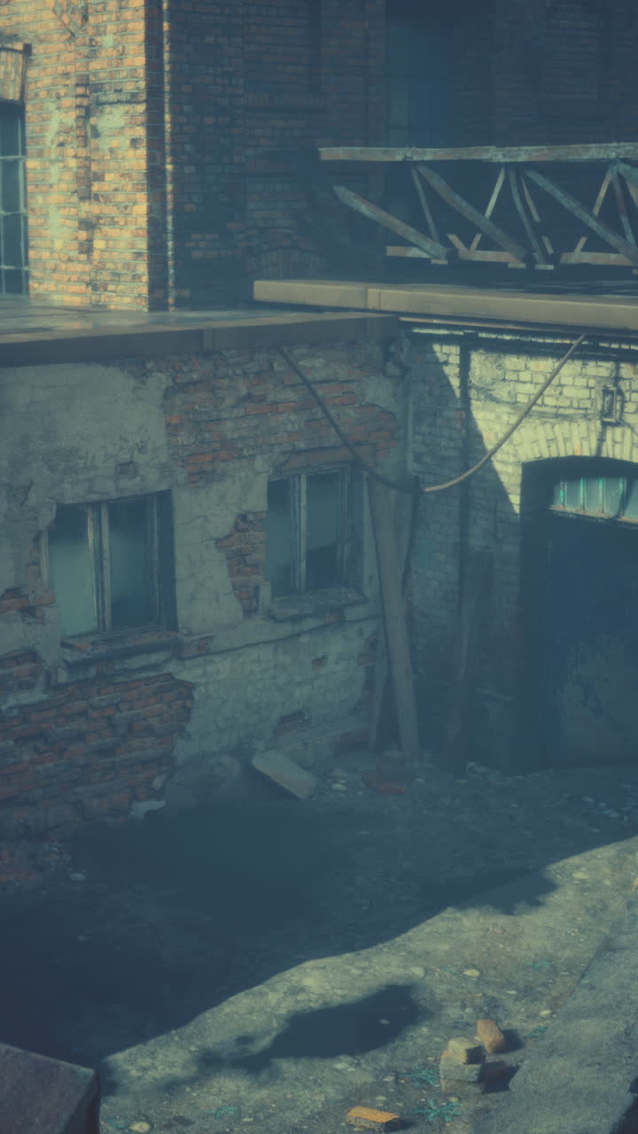 explorando un edificio de ladrillo abandonado