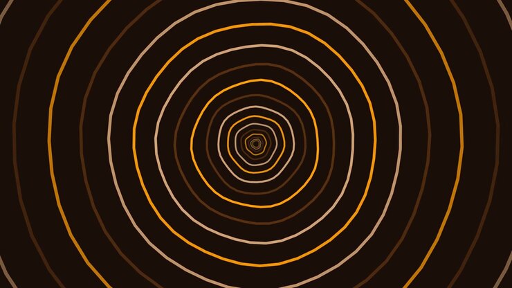 Abstract Animation of Concentric Circles Pulsing on Dark Background