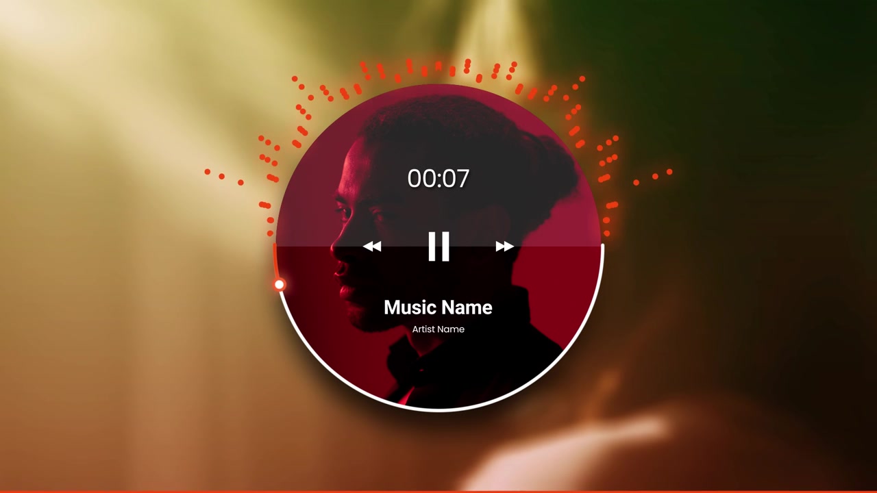 Music Player Interface with Dynamic Audio Visualizer