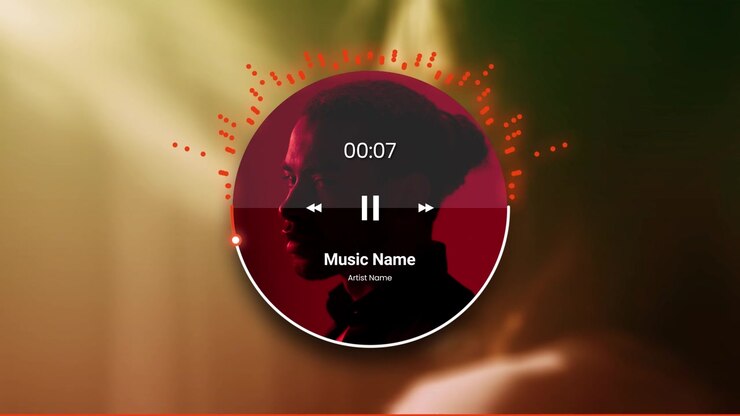 Music Player Interface with Dynamic Audio Visualizer