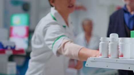 close up of pharmaceutical pill bottles