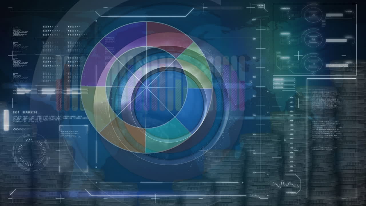 animación de diversos datos y procesamiento de gráficos en la pantalla digital de la marina