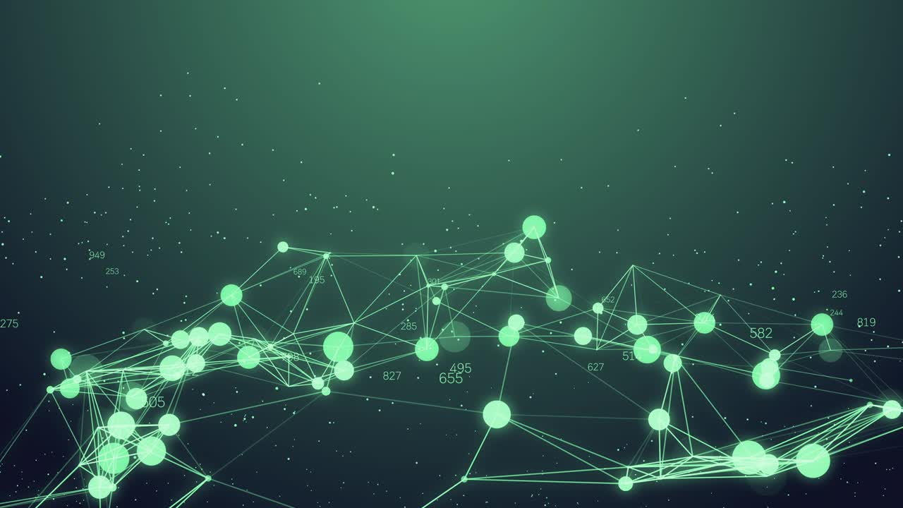 Abstract Network connection concept creative motion graphic background with code running