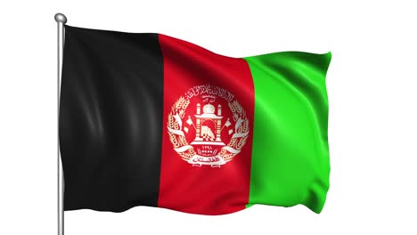 flag of afghanistan with fabric structure in the wind (alpha channel, loopable)