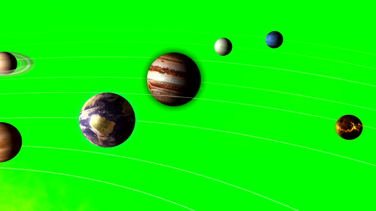 sistema solar con sol y planetas