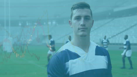 animation of statistics over rugby players