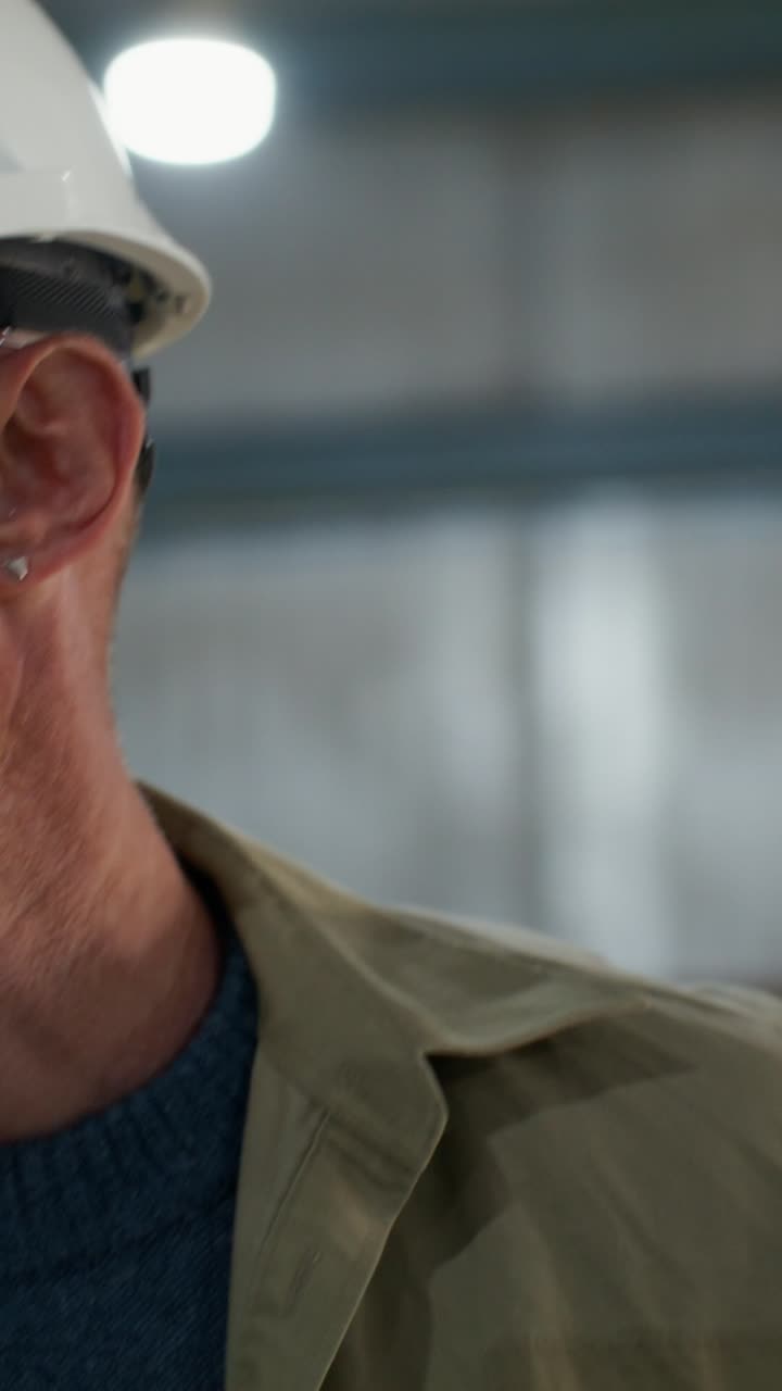 Construction Worker in a Warehouse