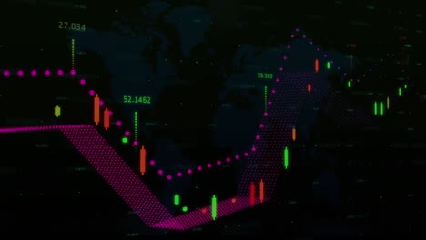 animación de diversos datos financieros y gráficos en fondo negro