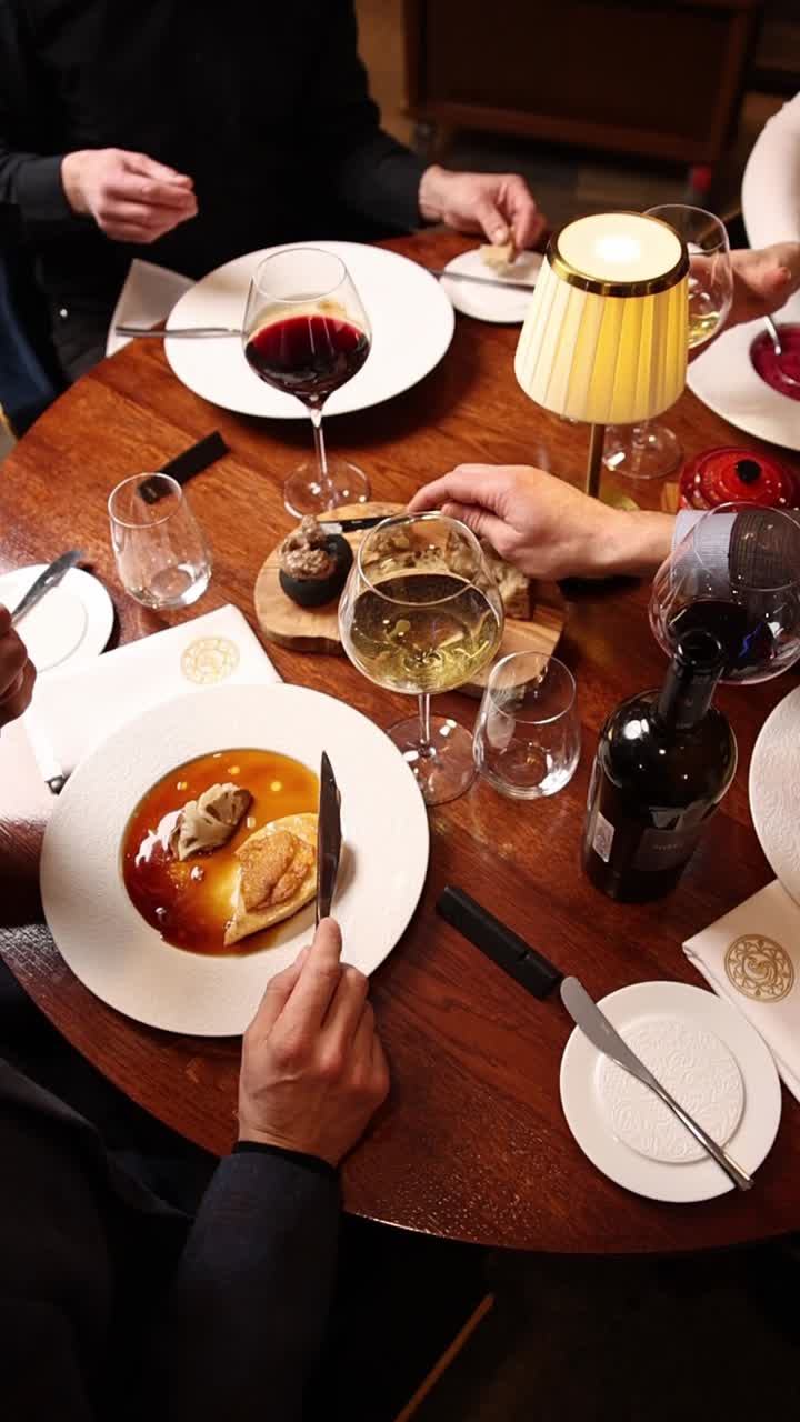 Fine Dining Experience with Wine and Gourmet Food