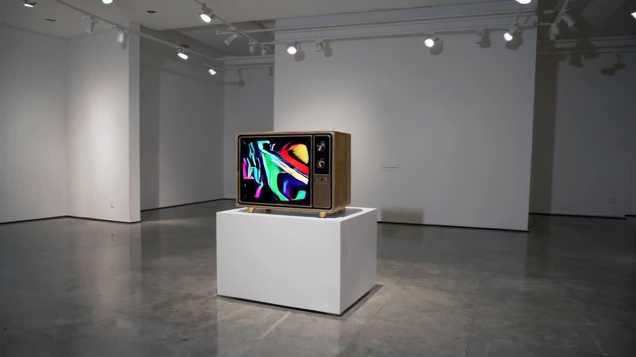 레트로 텔레비전 아트 설치