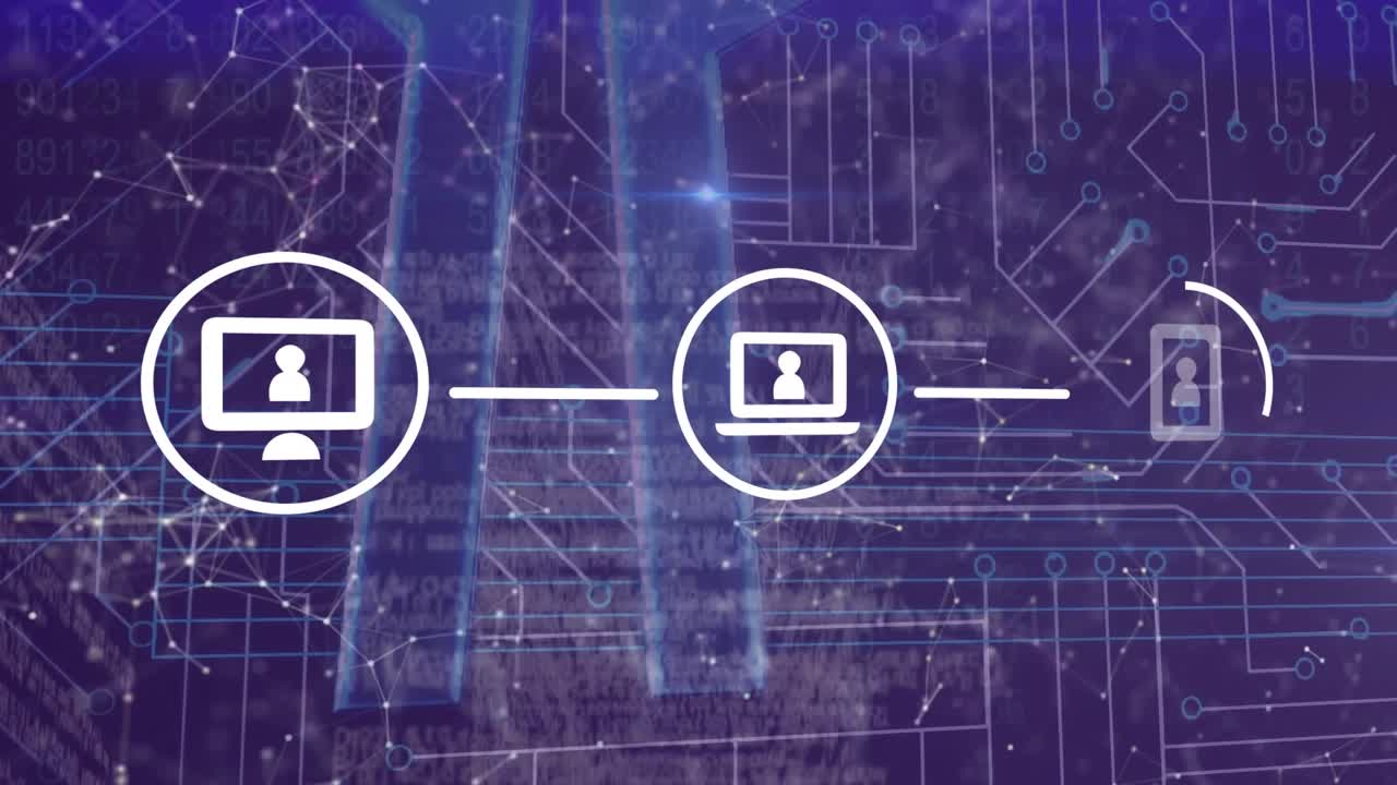 Animation of network of connections over icons