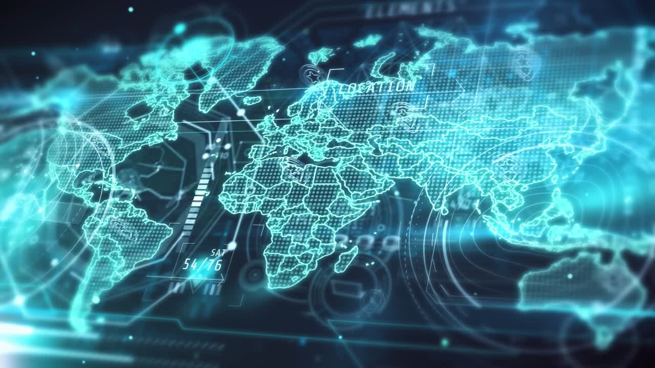 In cyberspace moving stripe infographics about geolocation