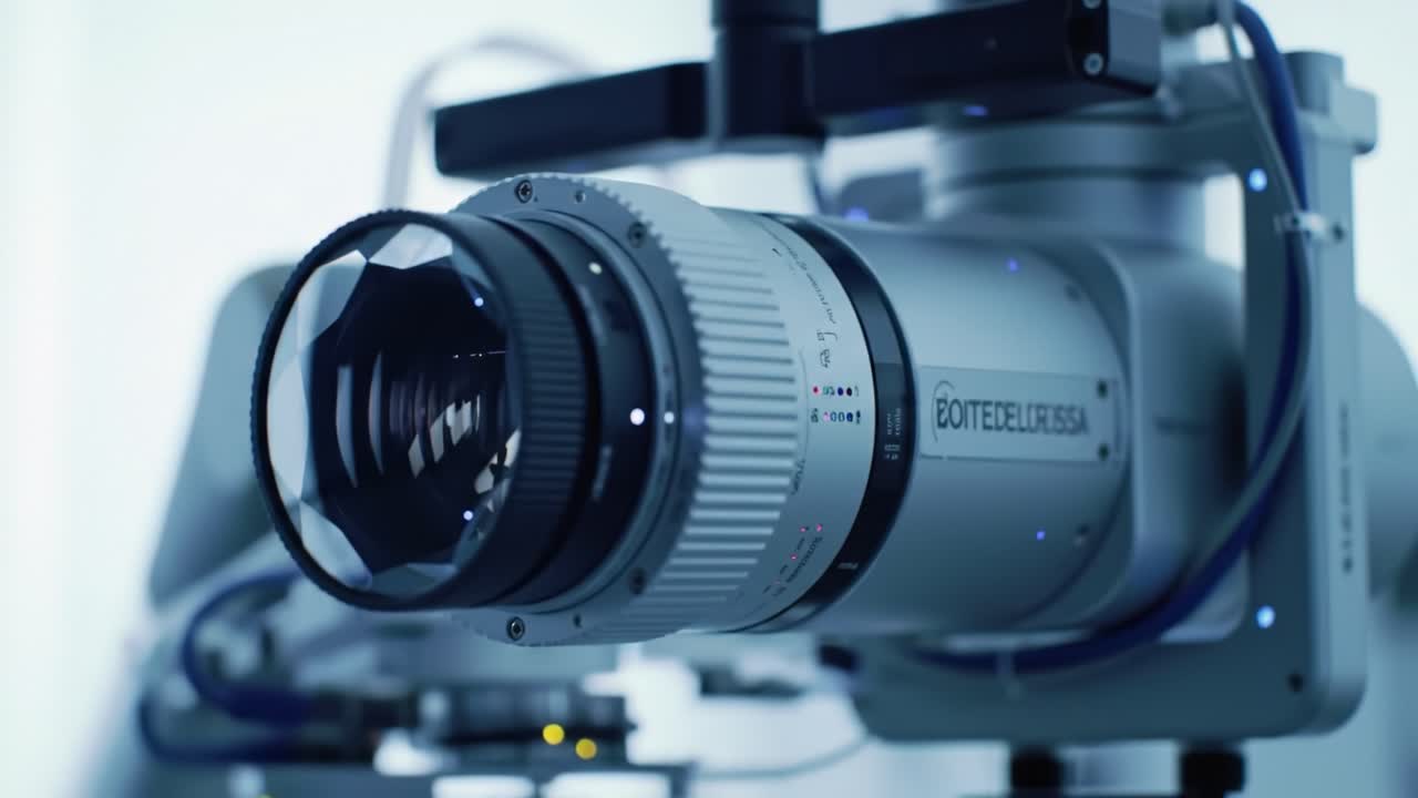 Dynamic Close-Up of an Advanced Camera Lens Focused on Optical Precision and Technology Enhancements for Professional Imaging Applications