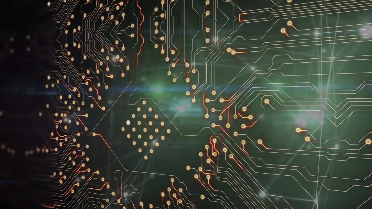 animación de puntos de luz y red de conexiones