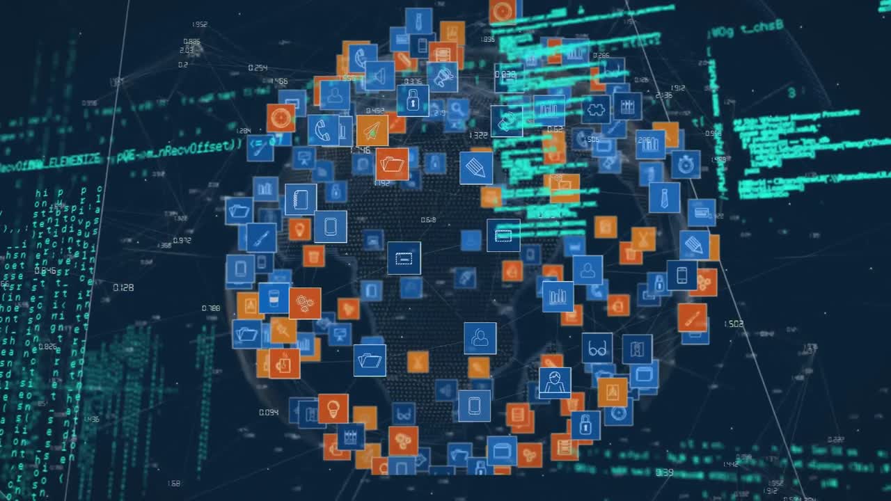 animación de redes de conexiones sobre molienda