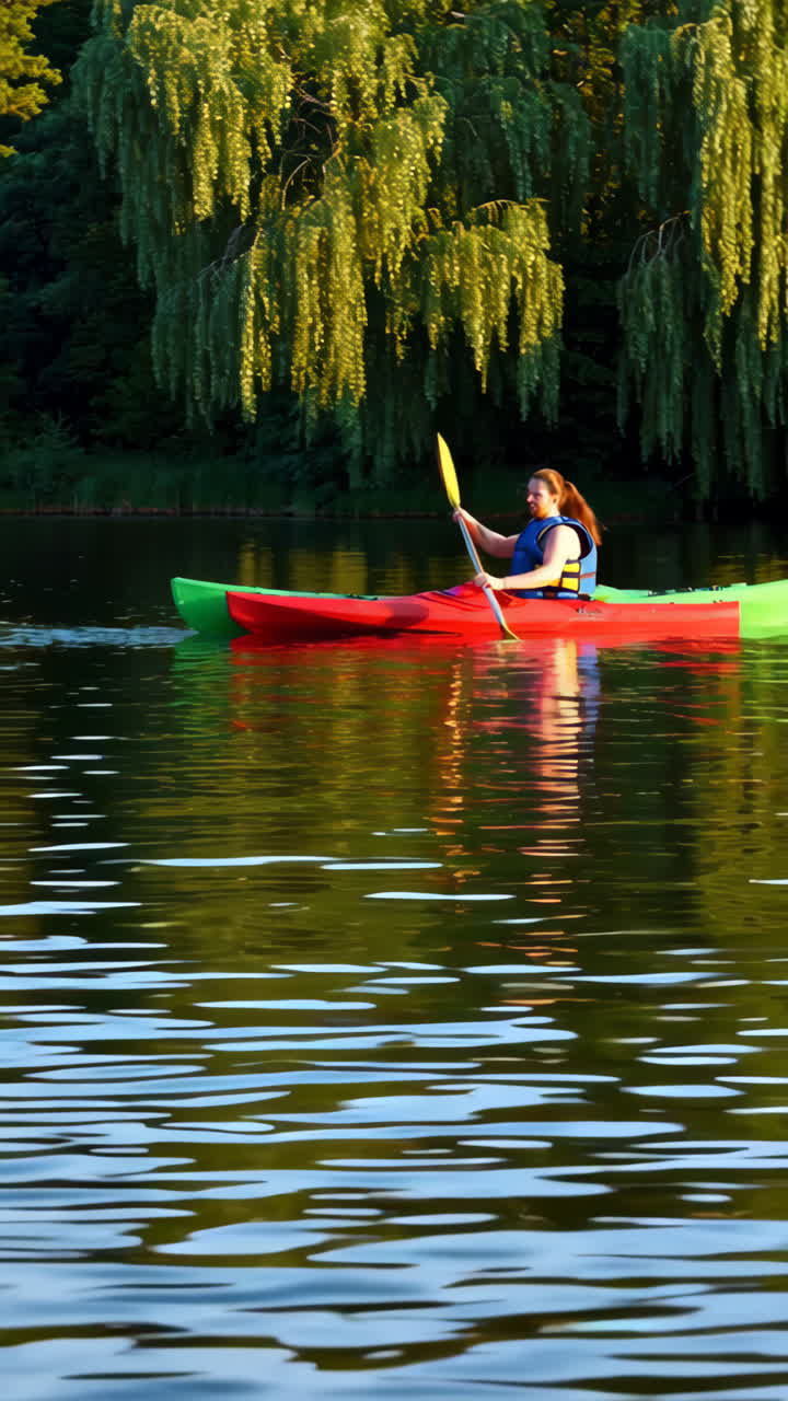 persona haciendo kayak en un lago