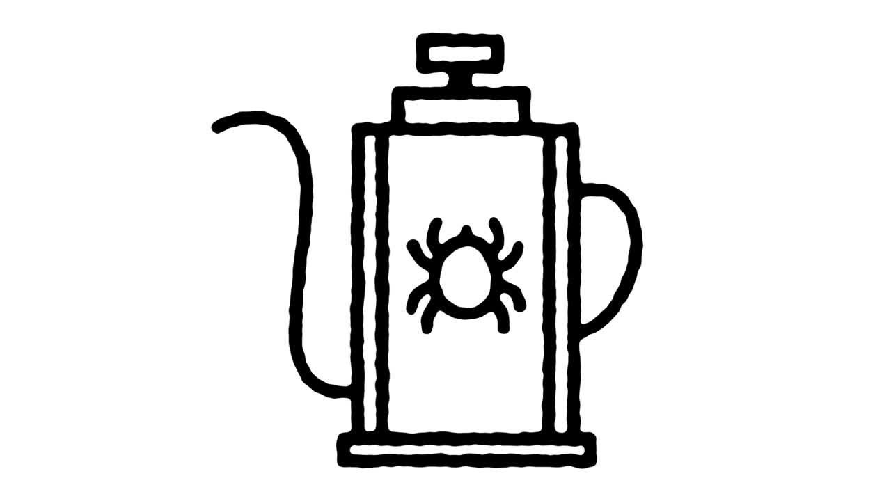 animación del icono de la línea de dibujo de pulverización agrícola