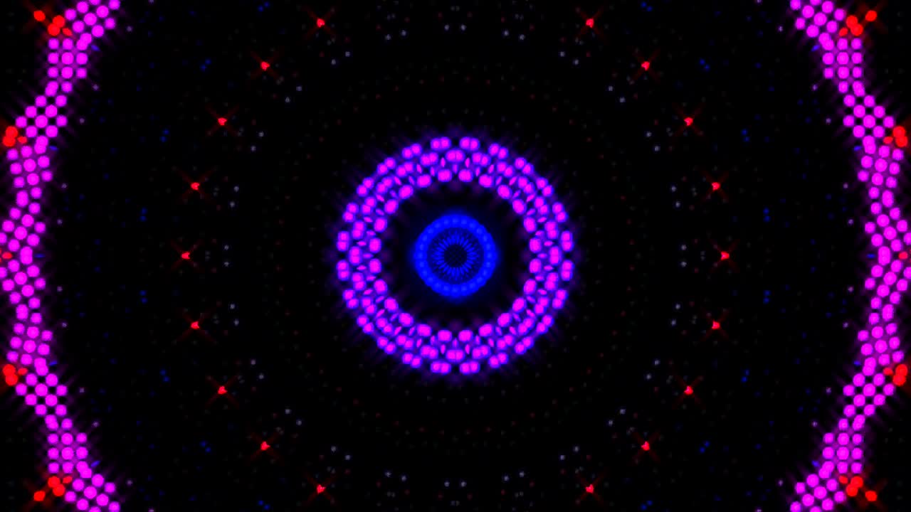 brillante brillante conjunto de movimiento recto con coloridos puntos brillantes abstractos en fondo azul