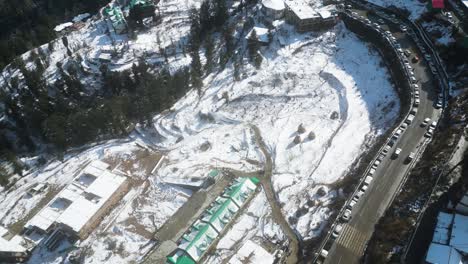 Luftaufnahme-Nach-Schneefall-In-Kufri-Shimla