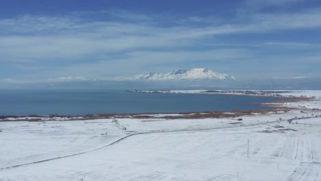 Aerial-view-of-Beysehir-Lake-,Konya-Turkey-during-Winter