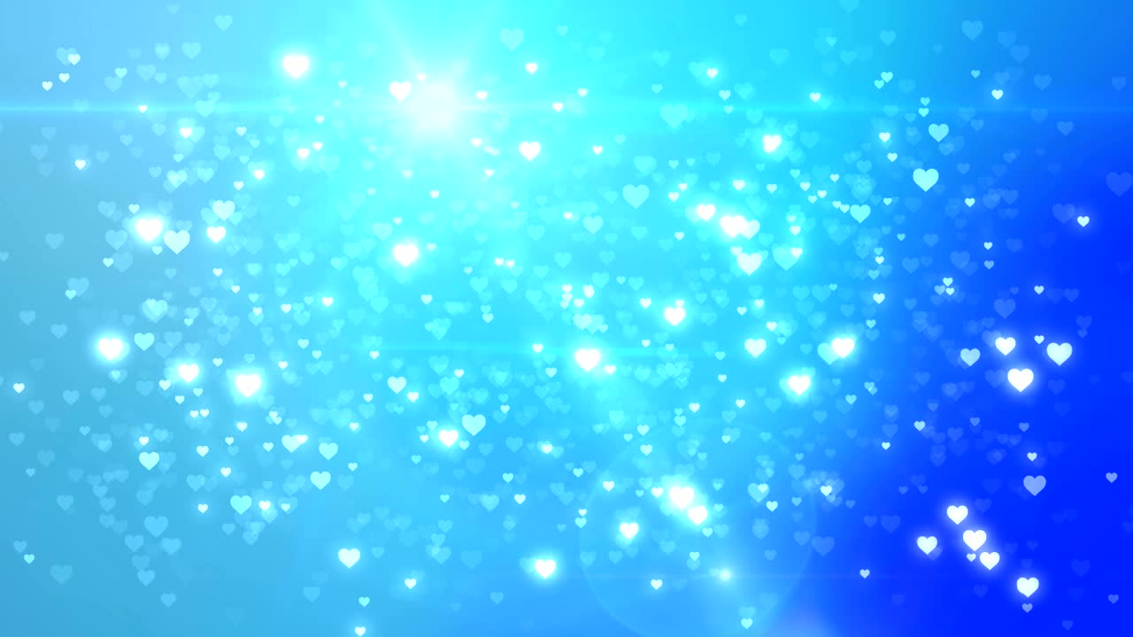 발렌타인 데이의 밝은 배경과 날아다니는 심장