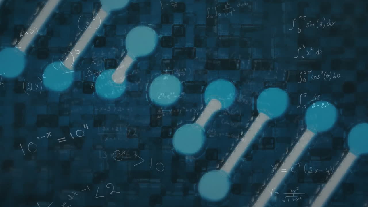 어두운 배경에서 dna 줄무와 데이터 처리의 애니메이션