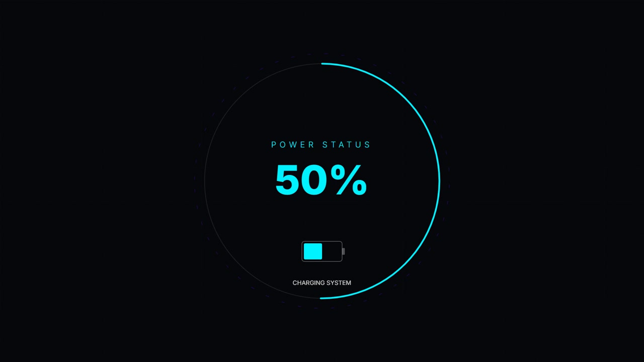 Digital Power Status Loading Interface with Percentage Counter