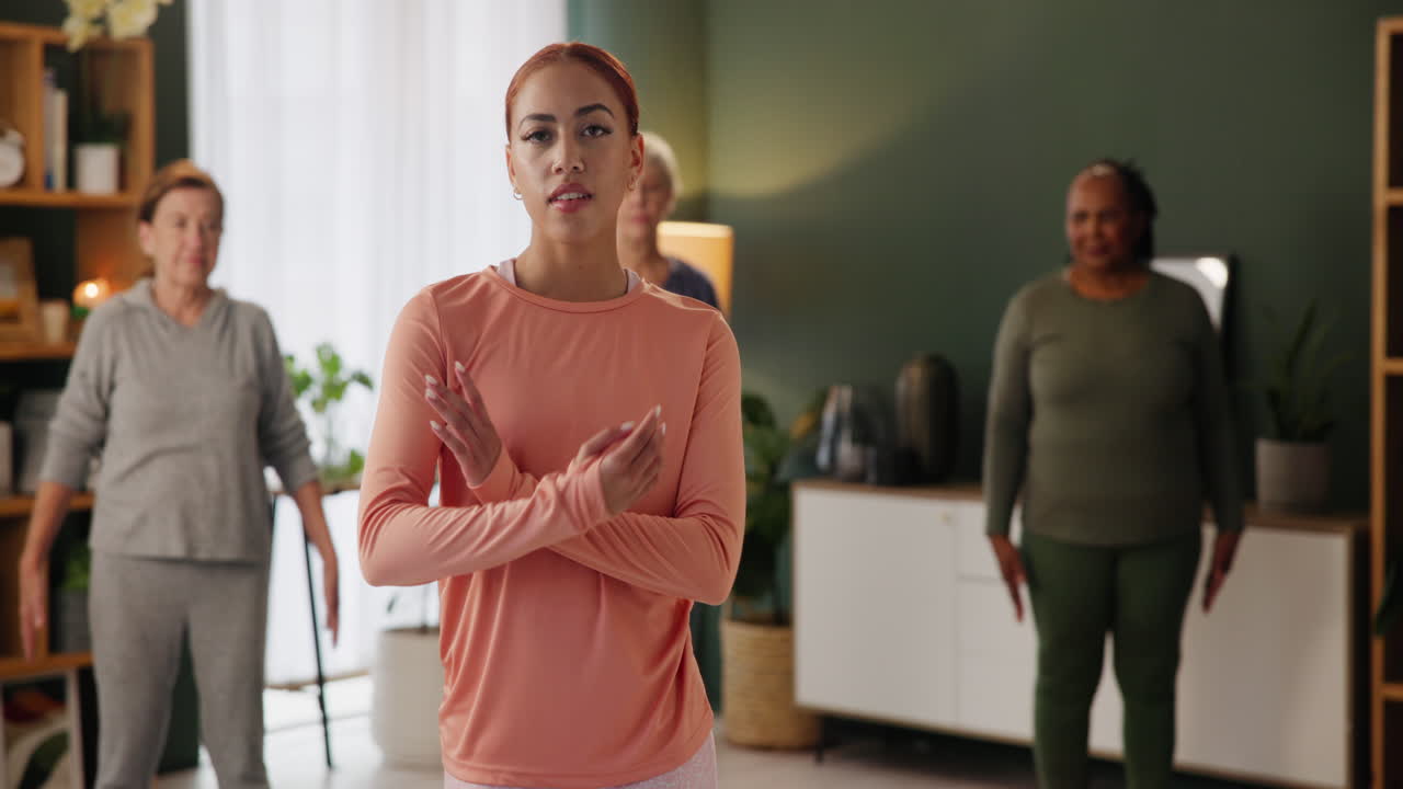 Group of Women Exercising at Home