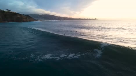 aerial view of wave breaking at blacks beach la jolla