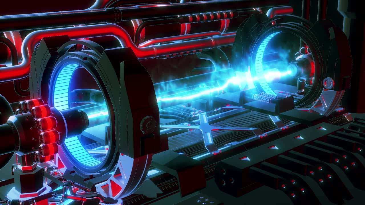 빛나는 에너지를 가진 미래의 기계