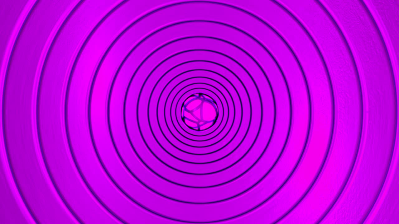 3D animation of abstract purple circles with bright core. Loop-able element.