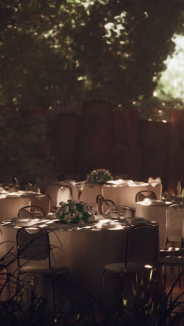 outdoor wedding reception setting