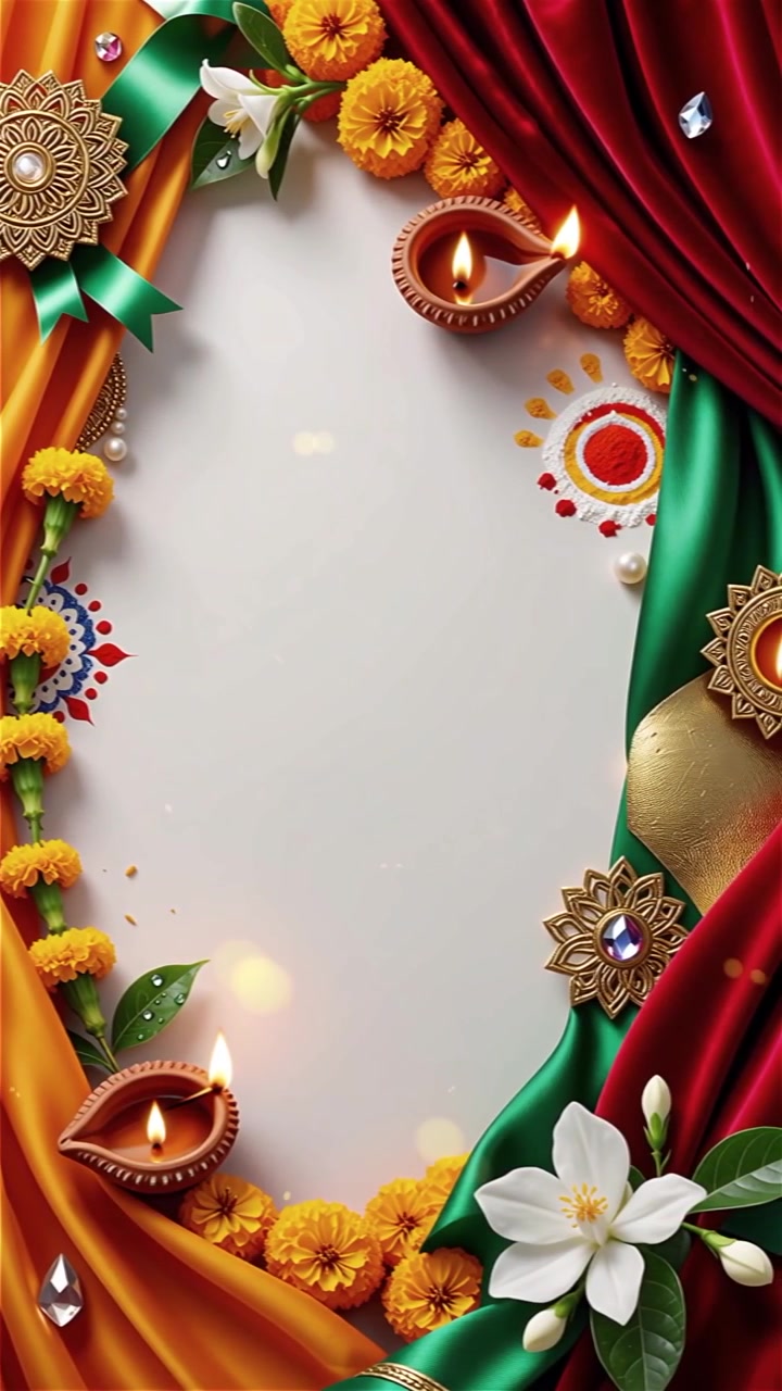 Sfondo del Festival Diwali con lanterne e decorazioni tradizionali Diyas.