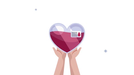 campaña del día mundial de los donantes de sangre con las manos levantando el corazón
