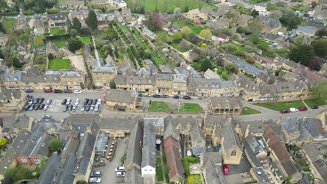 Chipping-Campden-Cotswold-market-town-reverse-drone-aerial-view